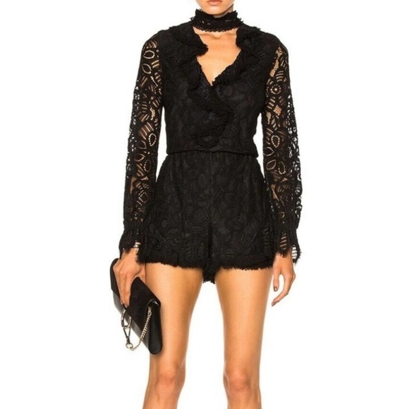 Alexis Ludmila Lace Romper - size XS - black - Picture 1 of 8